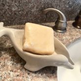 hand crafted concrete soap dish